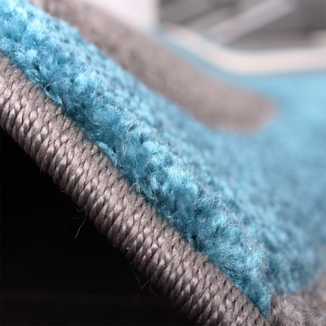 Designer Teppich Grau Türkis | Mirai Trading GmbH