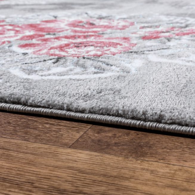 Designer Teppich Vintage Blumen Rosa Mirai Trading Gmbh