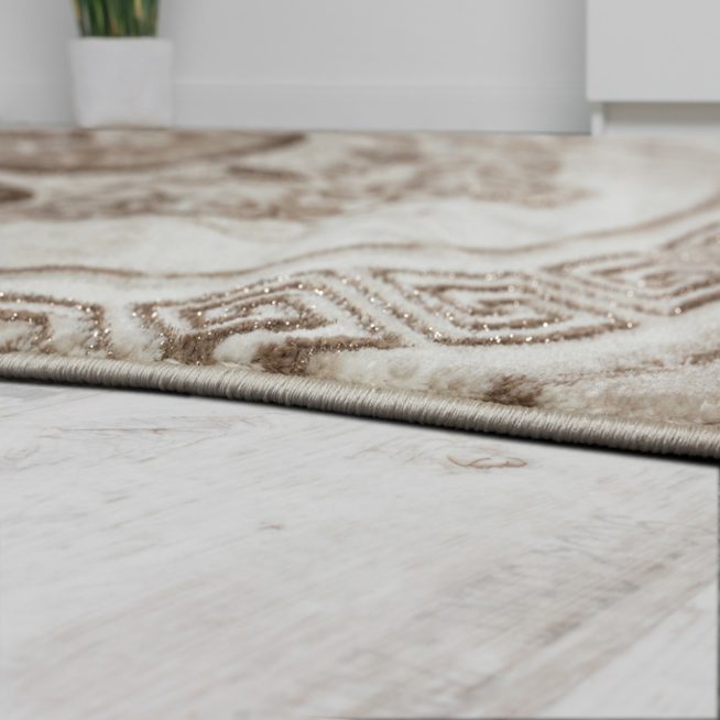Teppich Gemustert Mit Glitzergarn Beige Braun Mirai Trading Gmbh