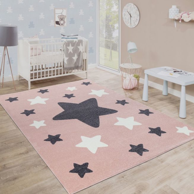 Teppich Kinderzimmer Sterne Rosa Mirai Trading Gmbh