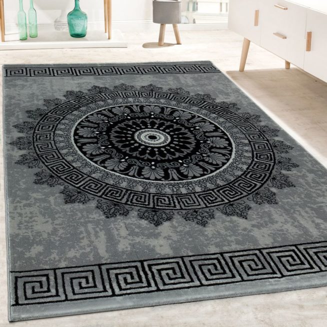 Designer Teppich Mandala Muster Grau Mirai Trading Gmbh