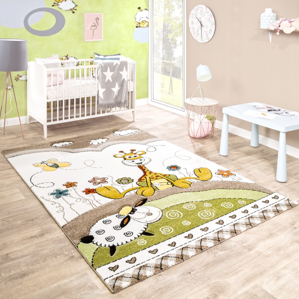 Kinderteppich Baby Giraffe Pastelltone Beige Mirai Trading Gmbh