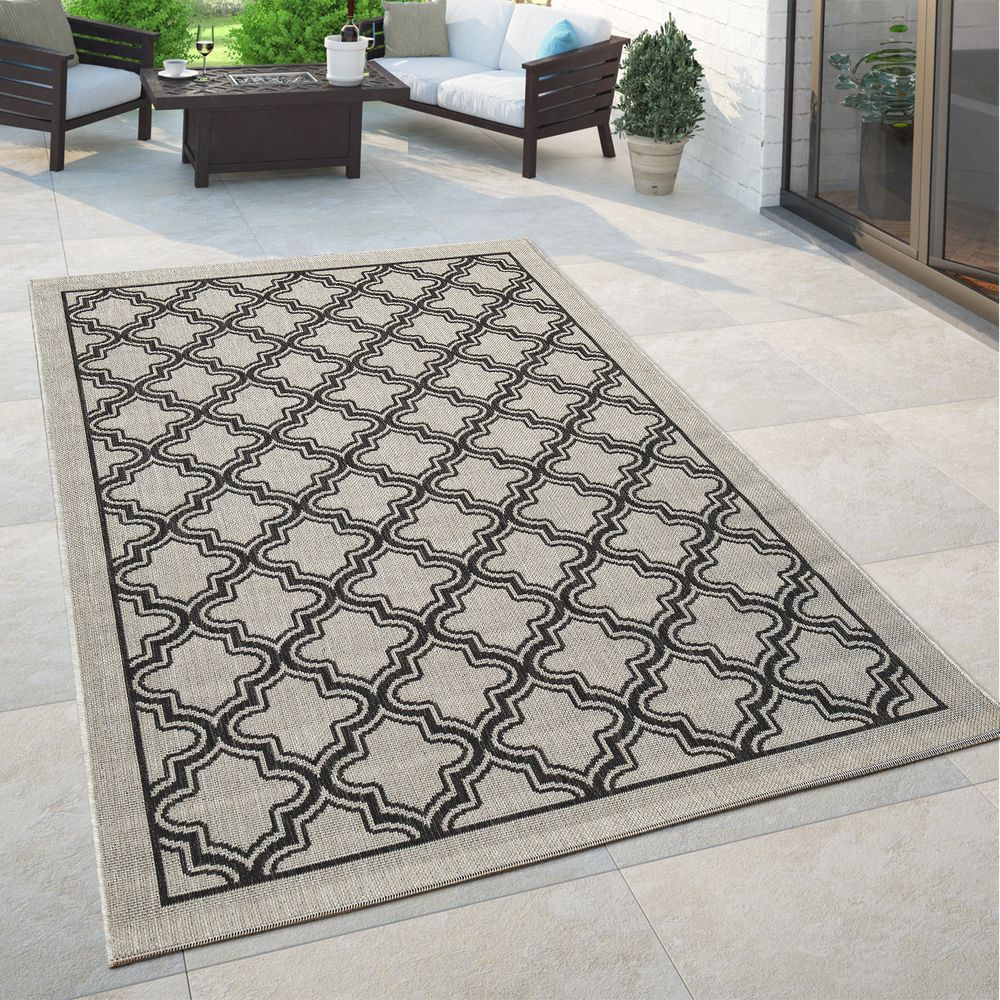 In-& Outdoor Teppich Für Terrasse Küchenteppich Modernes Mandala Muster Marokkan 