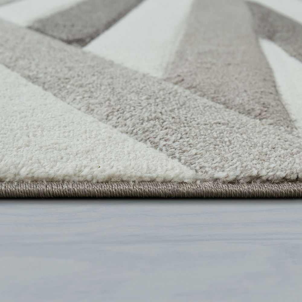 Teppich Abstraktes Streifen-Design Braun Beige | Mirai Trading GmbH