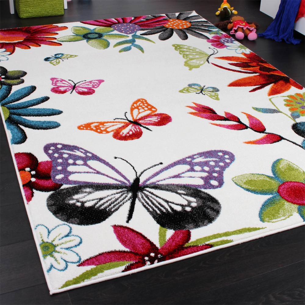 CARPETIA KINDERTEPPICH MÄDCHEN Schmetterling ORANGE Größe 80x150 cm