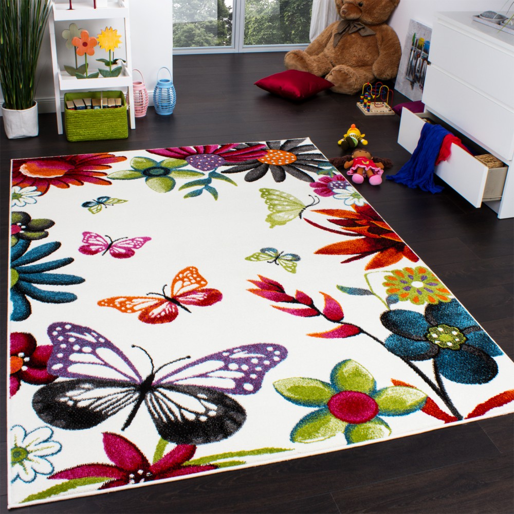CARPETIA KINDERTEPPICH MÄDCHEN Schmetterling ORANGE Größe 80x150 cm