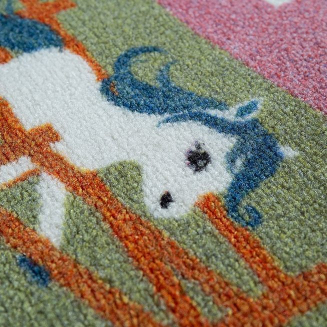 Kinder Teppich Stadt Motiv Ponys Grun Rosa Mirai Trading Gmbh