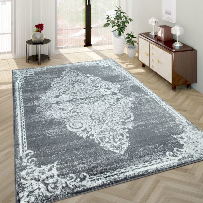 Barock Teppich Wohnzimmer Used Look Grau Mirai Trading Gmbh