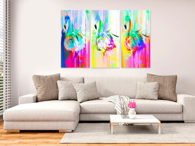 Wandbild Tiere Flamingo Bunt Wie Gemalt Mirai Trading Gmbh