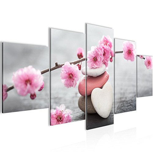 Feng Shui Blumen Bild Kunstdruck auf Vlies-Leinwand B470