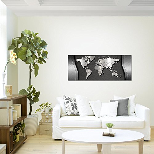 Weltkarte World Map Bild Kunstdruck auf Vlies-Leinwand W036