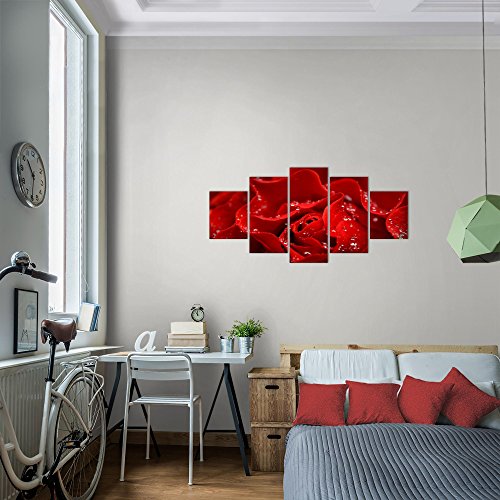 Rose Blumen Bild Kunstdruck auf Vlies-Leinwand B377