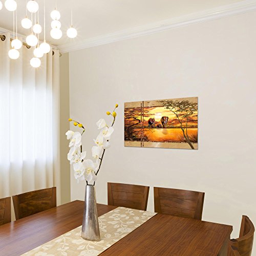 Afrika Elefant Bild Kunstdruck auf Vlies-Leinwand Af024
