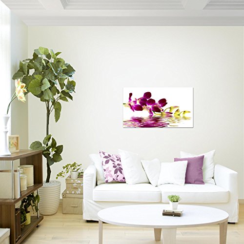 Orchidee Blumen Bild Kunstdruck auf Vlies-Leinwand B077