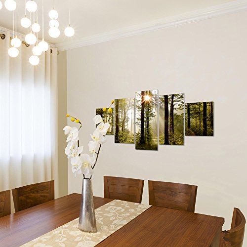 Wald Landschaft Bild Kunstdruck auf Vlies-Leinwand L077