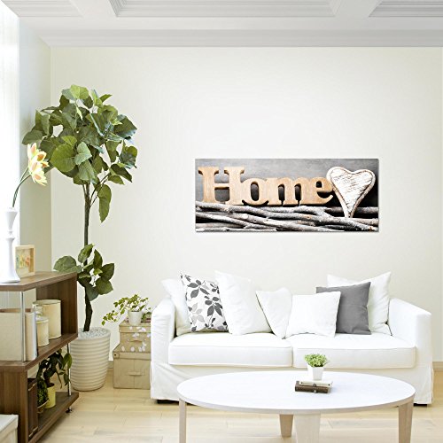 Home Herz Bild Kunstdruck auf Vlies-Leinwand H025