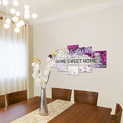 Home Flieder Bild Kunstdruck auf Vlies-Leinwand H010