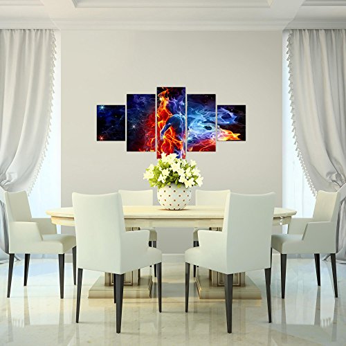 Feuer und Eis Figuren Bild Kunstdruck auf Vlies-Leinwand S047