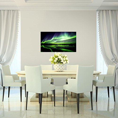 Polarlicht Landschaft Bild Kunstdruck auf Vlies-Leinwand L173