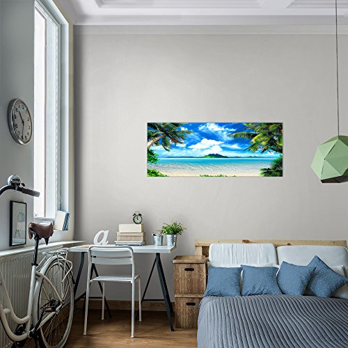 Strand Palmen Landschaft Bild Kunstdruck auf Vlies-Leinwand L020