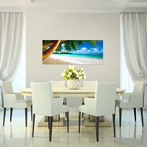 Strand Palmen Landschaft Bild Kunstdruck auf Vlies-Leinwand L014