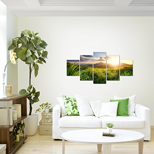 Sonnenuntergang Landschaft Bild Kunstdruck auf Vlies-Leinwand L025