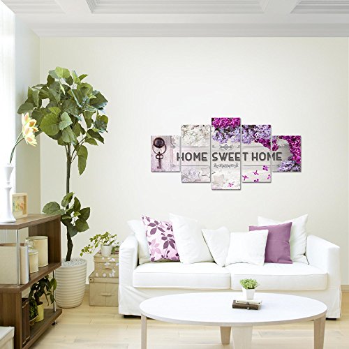 Home Flieder Bild Kunstdruck auf Vlies-Leinwand H010