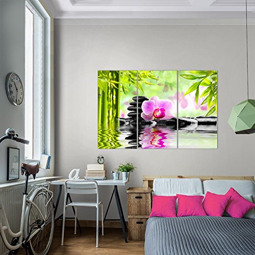 Feng Shui Orchidee Bild Kunstdruck auf Vlies-Leinwand F074
