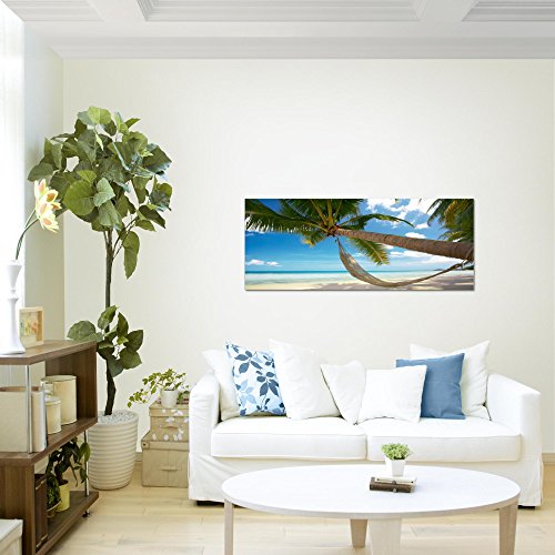 Strand Palmen Landschaft Bild Kunstdruck auf Vlies-Leinwand L007