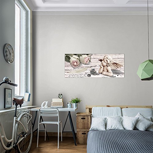 Engel Blumen Bild Kunstdruck auf Vlies-Leinwand B497