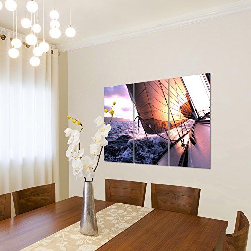 Wasser Boot Bild Kunstdruck auf Vlies-Leinwand S191