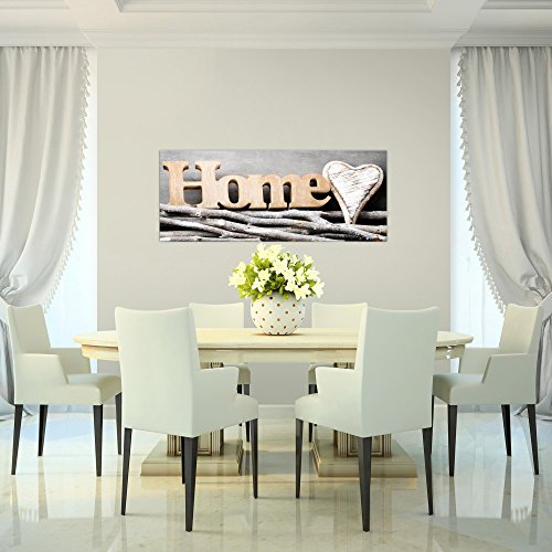 Home Herz Bild Kunstdruck auf Vlies-Leinwand H025