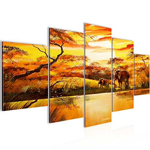 Afrika Elefant Bild Kunstdruck auf Vlies-Leinwand Af043