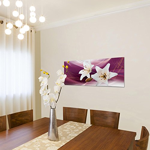 Lilie Blumen Bild Kunstdruck auf Vlies-Leinwand B234