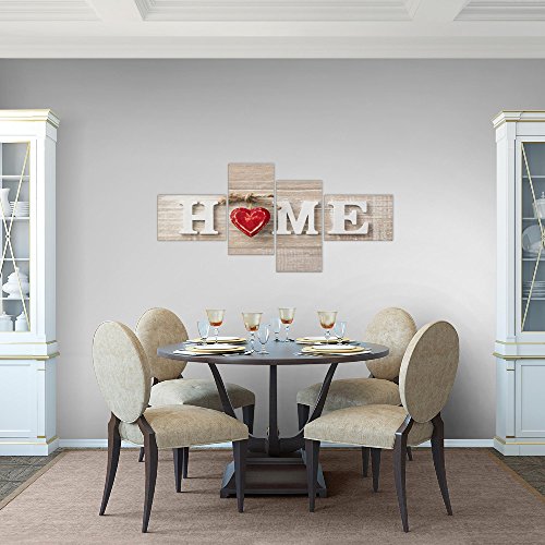 Home Herz Bild Kunstdruck auf Vlies-Leinwand H019