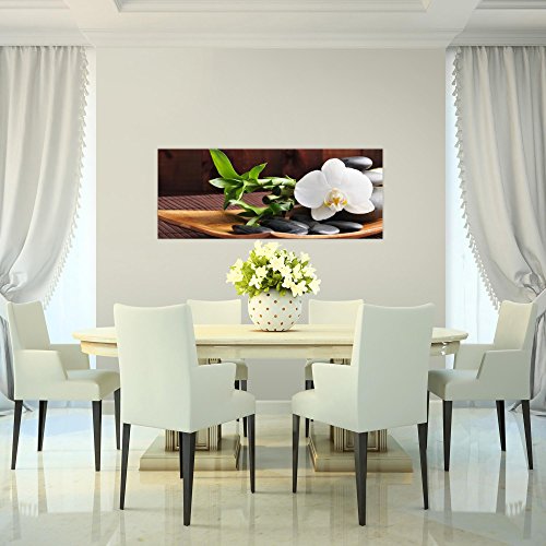 Feng Shui Orchidee Blumen Bild Kunstdruck auf Vlies-Leinwand B337