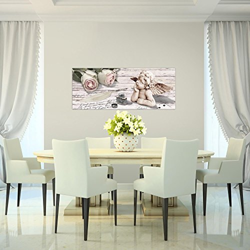 Engel Blumen Bild Kunstdruck auf Vlies-Leinwand B497