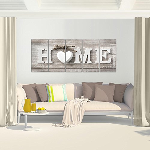 Home Herz Bild Kunstdruck auf Vlies-Leinwand H029
