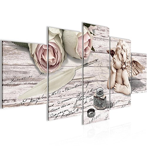 Engel Blumen Bild Kunstdruck auf Vlies-Leinwand B495
