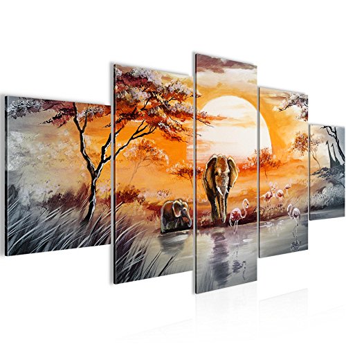 Afrika Elefant Bild Kunstdruck auf Vlies-Leinwand Af010