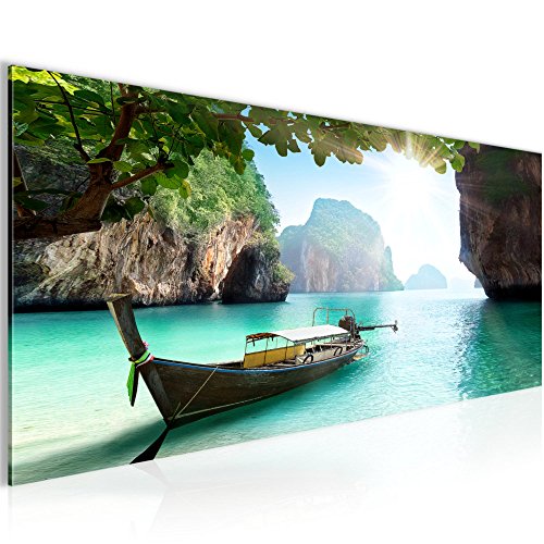 Meer Insel Landschaft Bild Kunstdruck auf Vlies-Leinwand L030