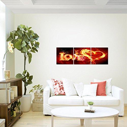 Abstrakt Feuer Love Bild Kunstdruck auf Vlies-Leinwand S057