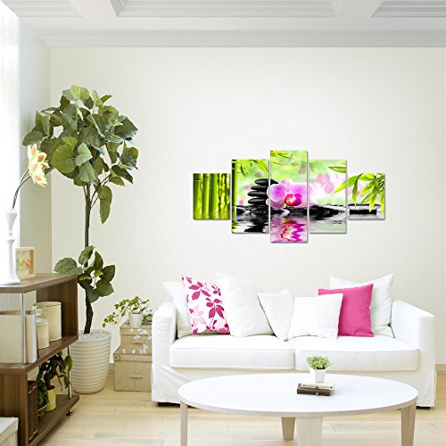 Feng Shui Orchidee Bild Kunstdruck auf Vlies-Leinwand F067