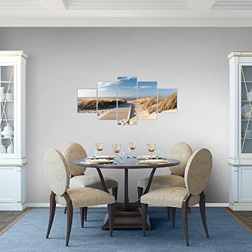 Bilder Strand Meer Landschaft Bild Kunstdruck auf Vlies-Leinwand L016