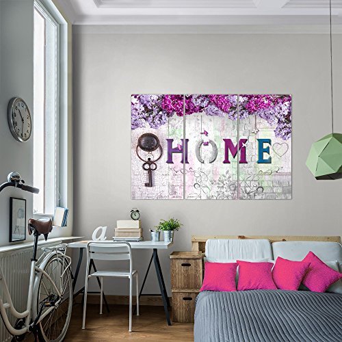 Home Flieder Bild Kunstdruck auf Vlies-Leinwand H008
