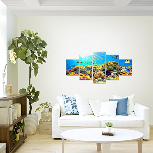 Unterwasser Korallen Bild Kunstdruck auf Vlies-Leinwand S015