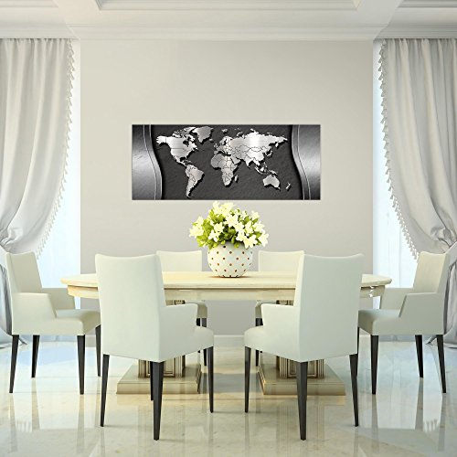 Weltkarte World Map Bild Kunstdruck auf Vlies-Leinwand W036