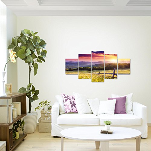 Sonnenaufgang Landschaft Bild Kunstdruck auf Vlies-Leinwand L051