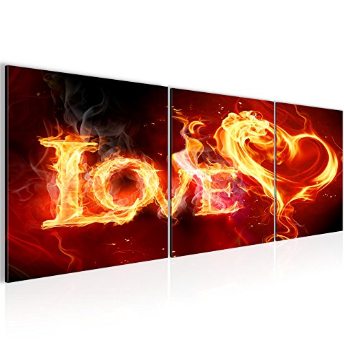Abstrakt Feuer Love Bild Kunstdruck auf Vlies-Leinwand S057