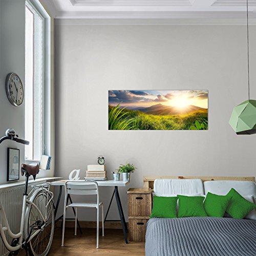 Sonnenuntergang Landschaft Bild Kunstdruck auf Vlies-Leinwand L024